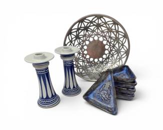 147 EclecticDecorCollectionCandlesticksTraysCeramicDishes