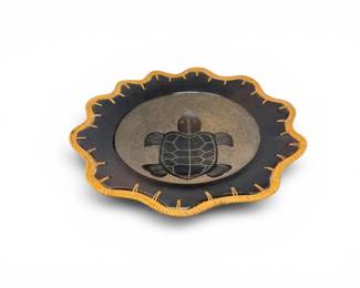 42 HandcraftedPotteryTurtleBowlwWovenRimAccent