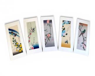 137 Setof5HiroshigeJapaneseWoodblockPrintReproductions
