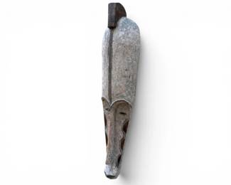 58 AntiqueAfricanTribalFangCarvedWoodMaskGabon
