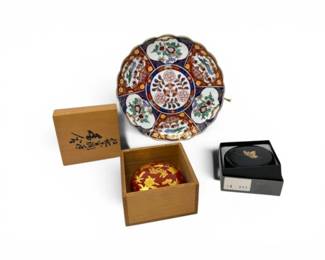 117 JapaneseDecorativePorcelainLacquerwareCollection3Pieces