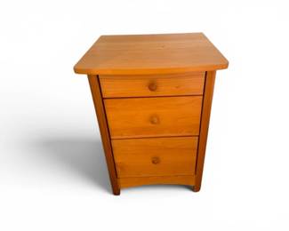 165 Pairof3DrawerSolidWoodNightstandswCurvedFront