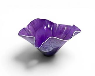 8 DanBergsmaPurpleHandBlownHandkerchiefBowlSignedNumbered