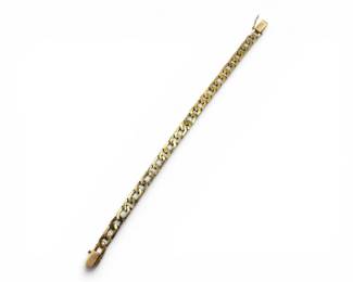 35 Heavy14KGoldFancyFlatLinkBracelet824g