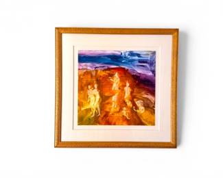 10 MargaritaKalininaAngelsWatchingWomenSwimSilkMattingFramed