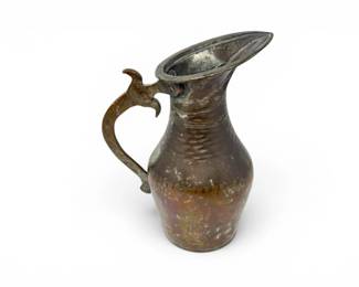 100 AntiqueHandHammeredMetalEwerPitcherHeavy