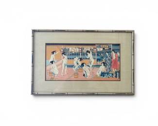 116 KunisadaIIJapaneseUkiyoeWoodblockPrintMattedFramed