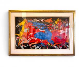 1 JiangTiefengBlueLadyNumberedSignedSerigraphLarge