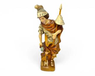 229 HandCarvedWoodStFlorianStyleReligiousSculpture