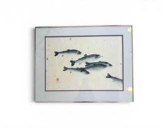 56 LoriHatchOriginalGyotakuRainbowTroutFramedFishRubbing