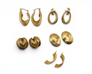 48 14KGoldHoopEarringswInterchangeableEarringJackets149g