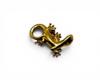 131 14KGoldGeckoLizardPendant23g