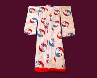 152 AuthenticSilkKimonowCraneMedallionPattern
