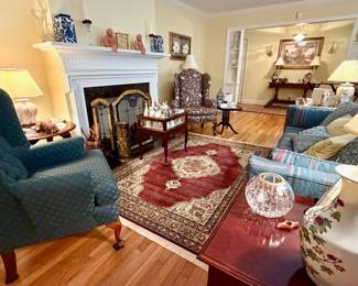 Wide-angle view of living room.