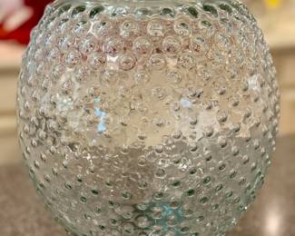 Hobnail glass beverage dispenser.