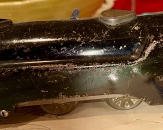 Metal locomotive.