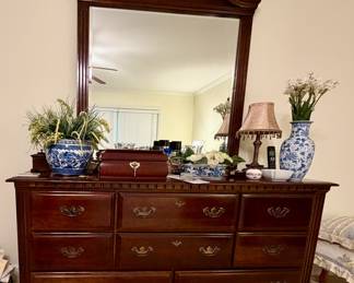 Mirrored dresser.
