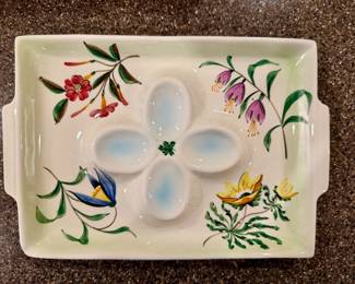 Devil egg and appetizer serving tray made in Italy.