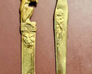 Brass letter openers.