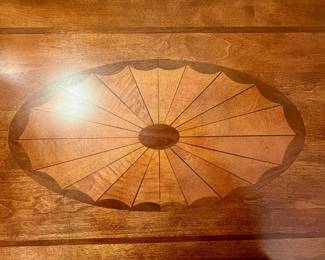 Beautiful inlay on top of Ashley Furniture single drawer two door buffet server (previous photo).