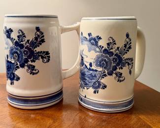 Delft blue beer mugs.