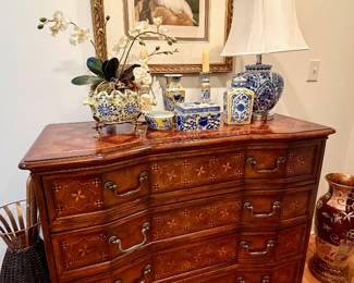 View of side-entry foyer featuring Hooker Furniture Seven Seas chest.