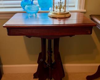 Decorative items on Eastlake parlor table