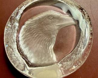 Zajecar crystal eagle paperweight made in Yugoslavia.