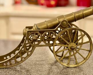 Vintage decorative brass cannon by A-America Inc (made in Taiwan).