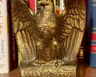 Brass eagle bookend.