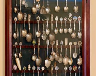Display of miniature spoons.