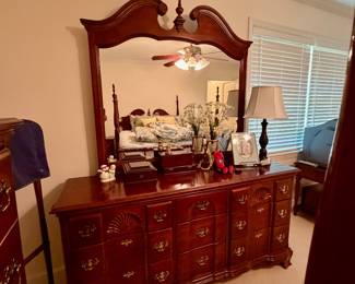 Mirrored dresser.