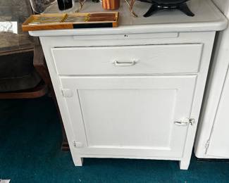 Vintage Enamel Top Cabinet