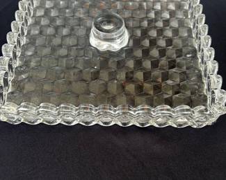 Fostoria Cubist Pedestal Cake Stand
