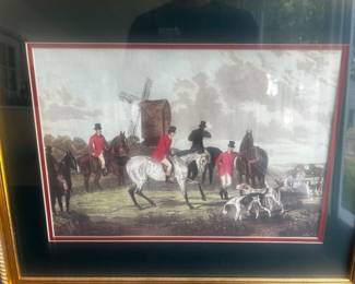 2 of 2 Hunt Scene Lithographs