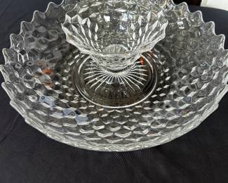 Fostoria Cubist Chip and Dip Bowl