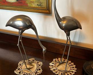 Vintage Silver Cranes
