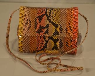 Vintage Andrea Pfister Italian Snakeskin Handbag with Detachable Strap