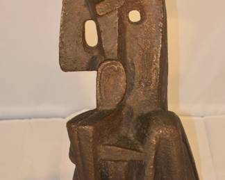 Mid Century Ivy  Newman Steele Abstract Heavy Bronze Sculpture 13 3/8"