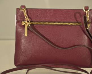 New G.I.L.I Burgundy Pebbled Leather Handbag