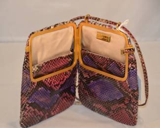 Open View of the Rare Judith Leiber Snakeskin Handbag
