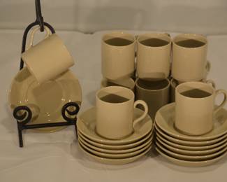 Vintage Wedgwood of Etruria & Barlaston "Drabware" Demitasse Cups and Saucers, set of 12