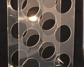 Mid Century Acrylic and Chrome 8 Bottle Wine Rack, 18" x 12" x 7.25"