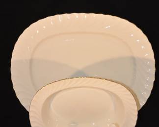 Aynsley, England Serving Pieces Included, 15.5" Platter, 2 10.5" vegetable Bowls and a Cream and Sugar Set