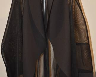 Yohti Yamamoto Black Mesh Jacket with Satin Cuffs and Collar