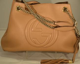 Authentic Gucci Soho Carmel Handbag with Chain Strap. Very Good Condition