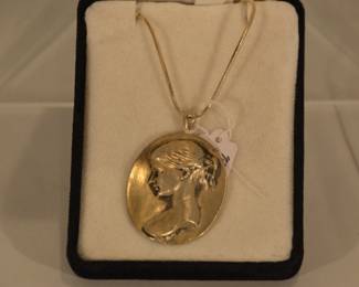 Sterling Silver Relief Pendant on a 17" Sterling Chain