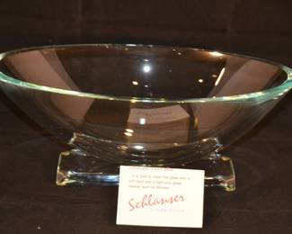 Vintage Stephan Schlanser 1992 Art Glass Bowl, 13.75"w x 5"h