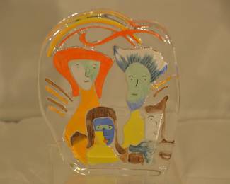 Hand Painted 7" Glass Sculpture "The Spirit of Family and Friends" by Matt Lamb