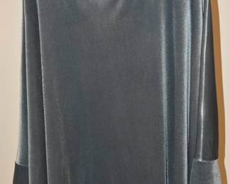 Saphire Blue Velour Tunic with Cowl Neck